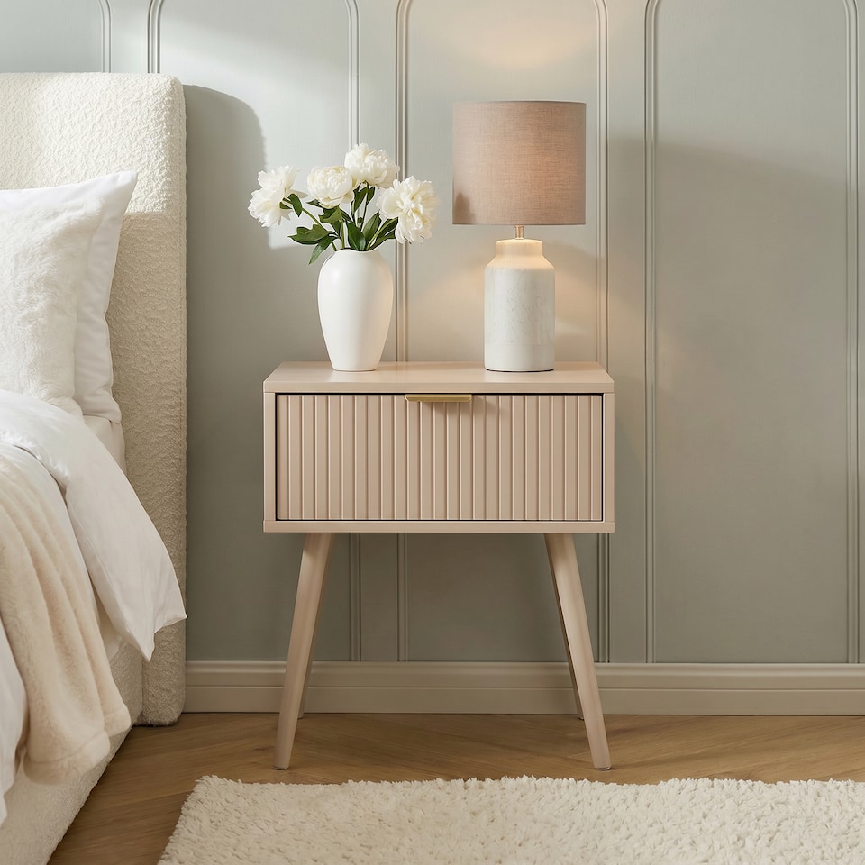 image 1 of OHS Venice Bedside Table 1 Drawer Cabinet Nightstand Storage Unit