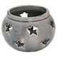 image 1 of Hill Interiors Ceramic Star Candle Holder - Grey - 15cm x 18cm x 18cm