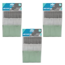 JVL 144 Pack Large Plastic Clothes Pegs, Assorted Colours