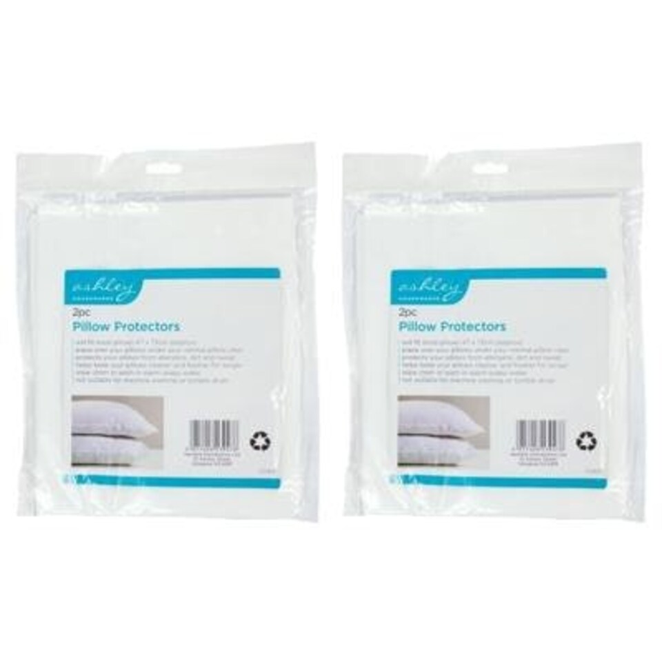 Ashley Pillow Protectors - 75cm x 45cm - White - Pack of 4 White