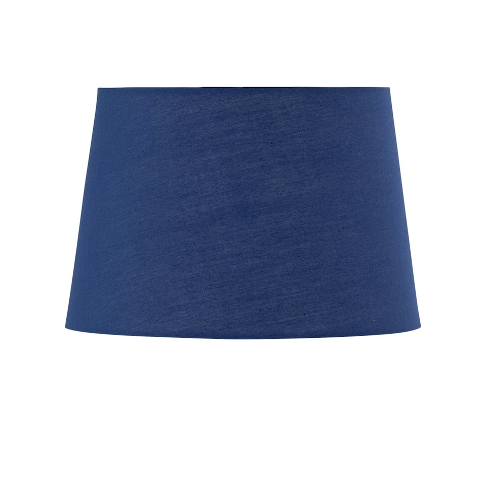 image 1 of First Choice Lighting Set of 2 Tripod Table Lamps with Navy Cotton Fabric Shades Chrome | Blue