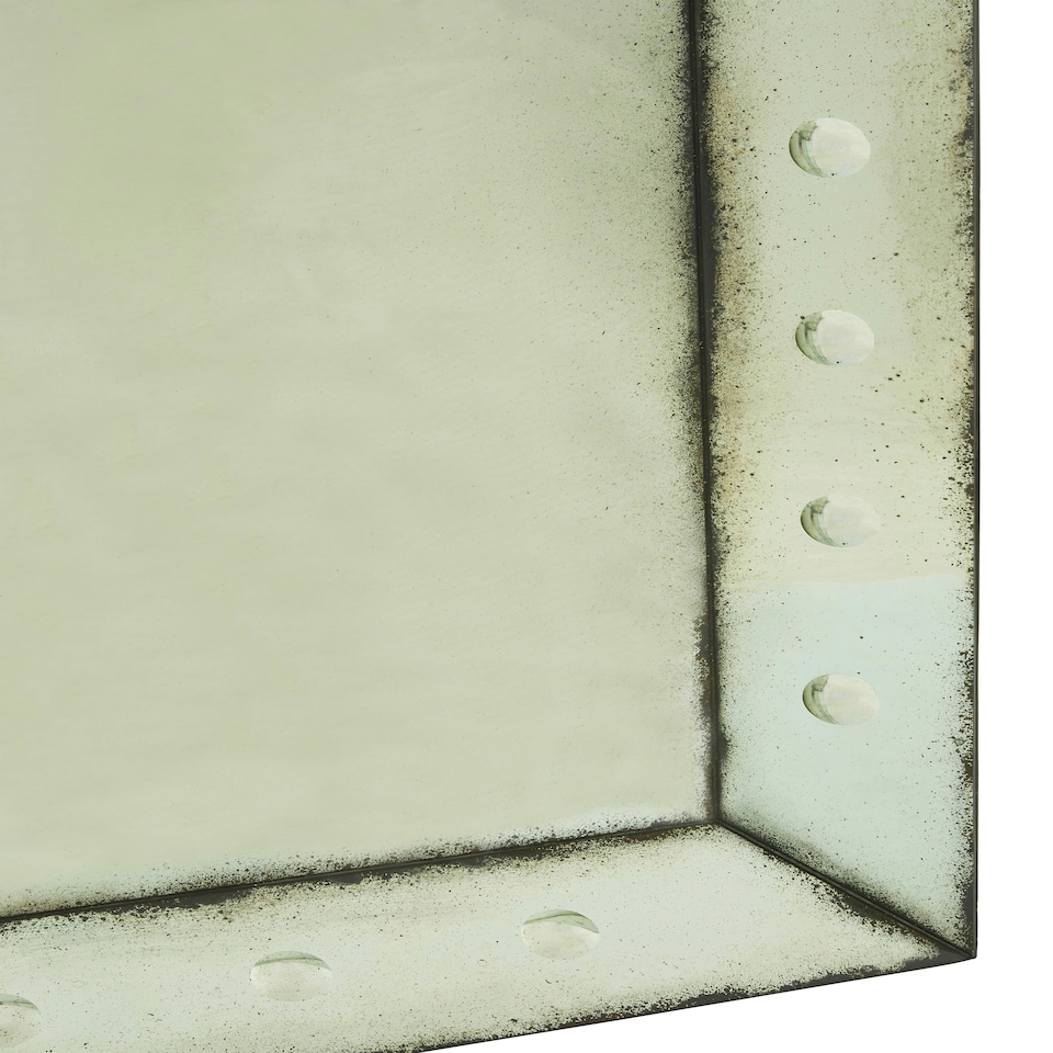 image 1 of Interiors by Premier Large Bubble Effect Wall Mirror, Rectangular Hammered Frame Antique Glass Mirror, Bevelled Edge Wall Mirror Green