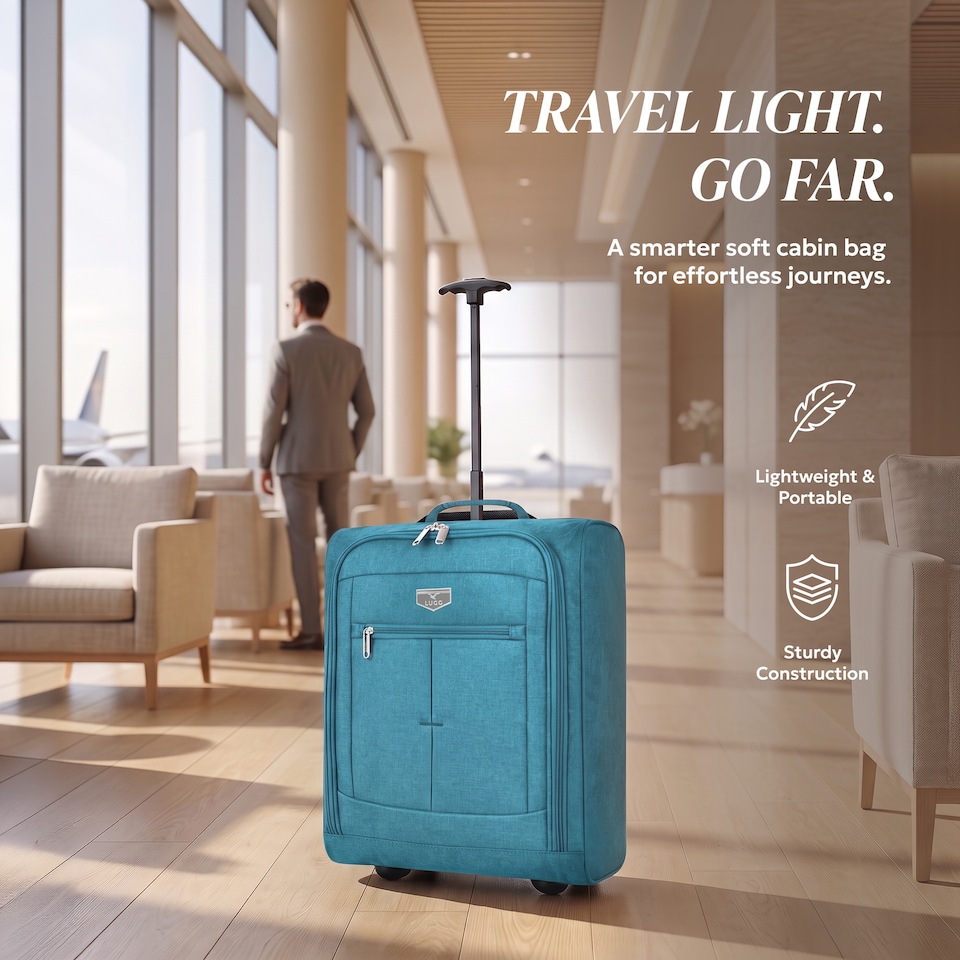 image 1 of Lugg Single Trolley Soft Cabin Bag 45x36x20cm Lightweight Hand Luggage