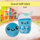 image 7 of Boba Tea Soft Toy Cute Plushie Huggable Cuddly Stuffed Toy Gift 25cm Blue