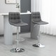 image 2 of HOMCOM Adjustable Bar Stools Set of 2, Swivel PU Leather Upholstered Barstools with Tufted Seat and Back, Breakfast Bar Chairs for Kitchen Counter, Grey
