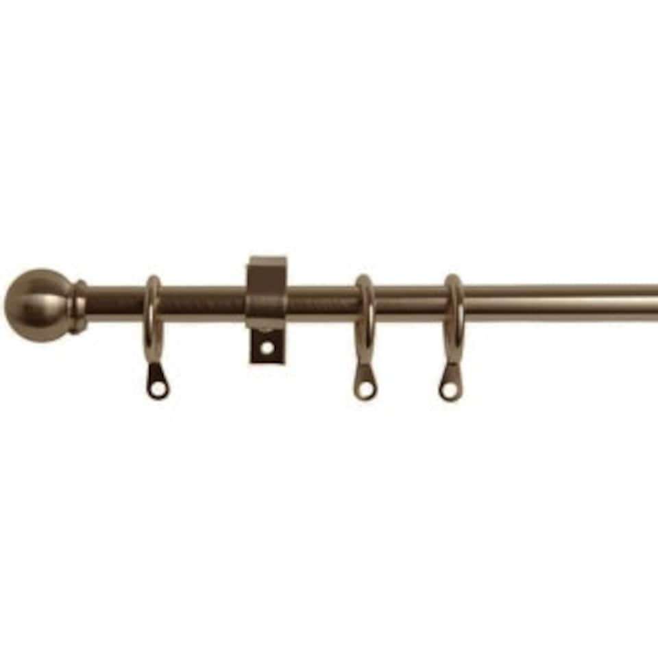 10 - 13mm Antique Brass Metal Ball Curtain Pole Set 100 - 180cm Bronze | Bronze