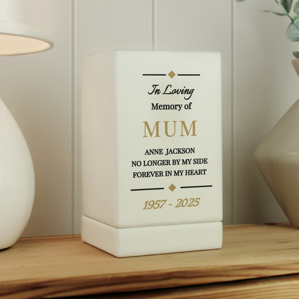 image 1 of Personalised Memorial Small Wooden Urn