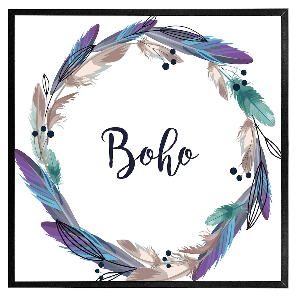 image 1 of Boho style wreath feathers (Picutre Frame) White | M