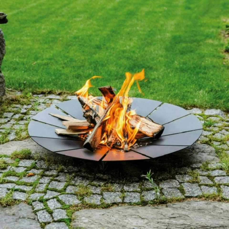 image 1 of Primrose Black Steel Round Outdoor Fire Pit Bowl 68cm
