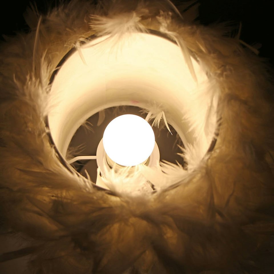 image 1 of Living and Home Modern Feather Bedside Table Lamp