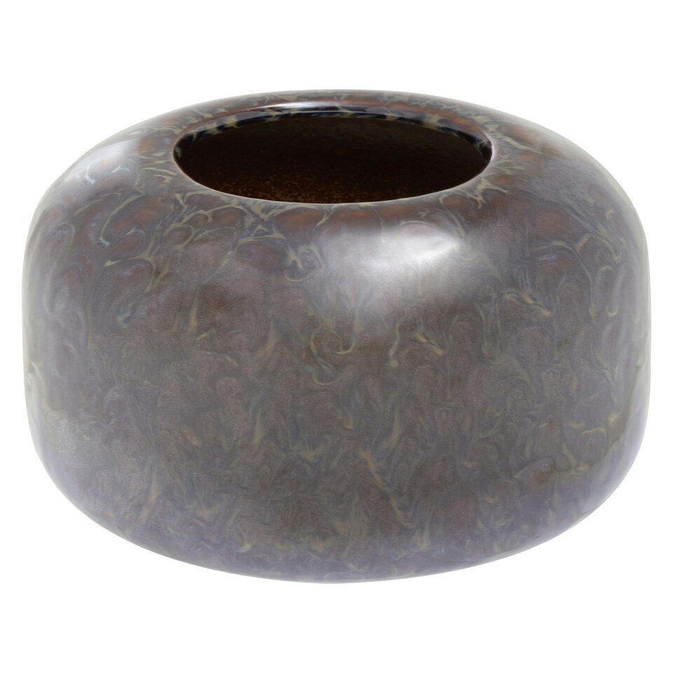 image 1 of Interiors by Premier Blue Indoor Planter, Stoneware Flower Pot with Earthy Elegance, Dark Blue Plant Pot for Contemporary Decors Blue
