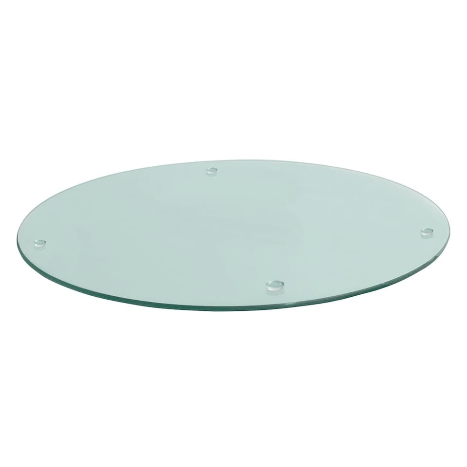 image 1 of Harbour Housewares Round Glass Kitchen Chopping Board - 30cm - Clear - Cutting Board Worktop Saver Worksurface Protector Glass Chopping Board Clear