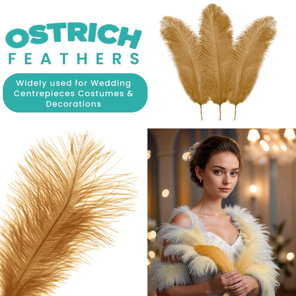 image 1 of Trimming shop 35-40cm Ostrich Feathers Plume - 10pcs