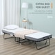 image 3 of HOMCOM Folding Bed with 10cm Mattress, Portable Foldable Guest Bed with Sturdy Metal Frame on Wheels