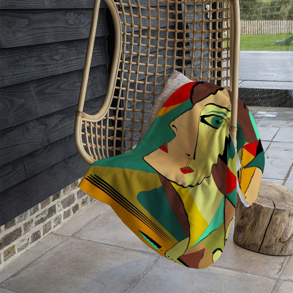 image 1 of abstract portrait (Blanket)
