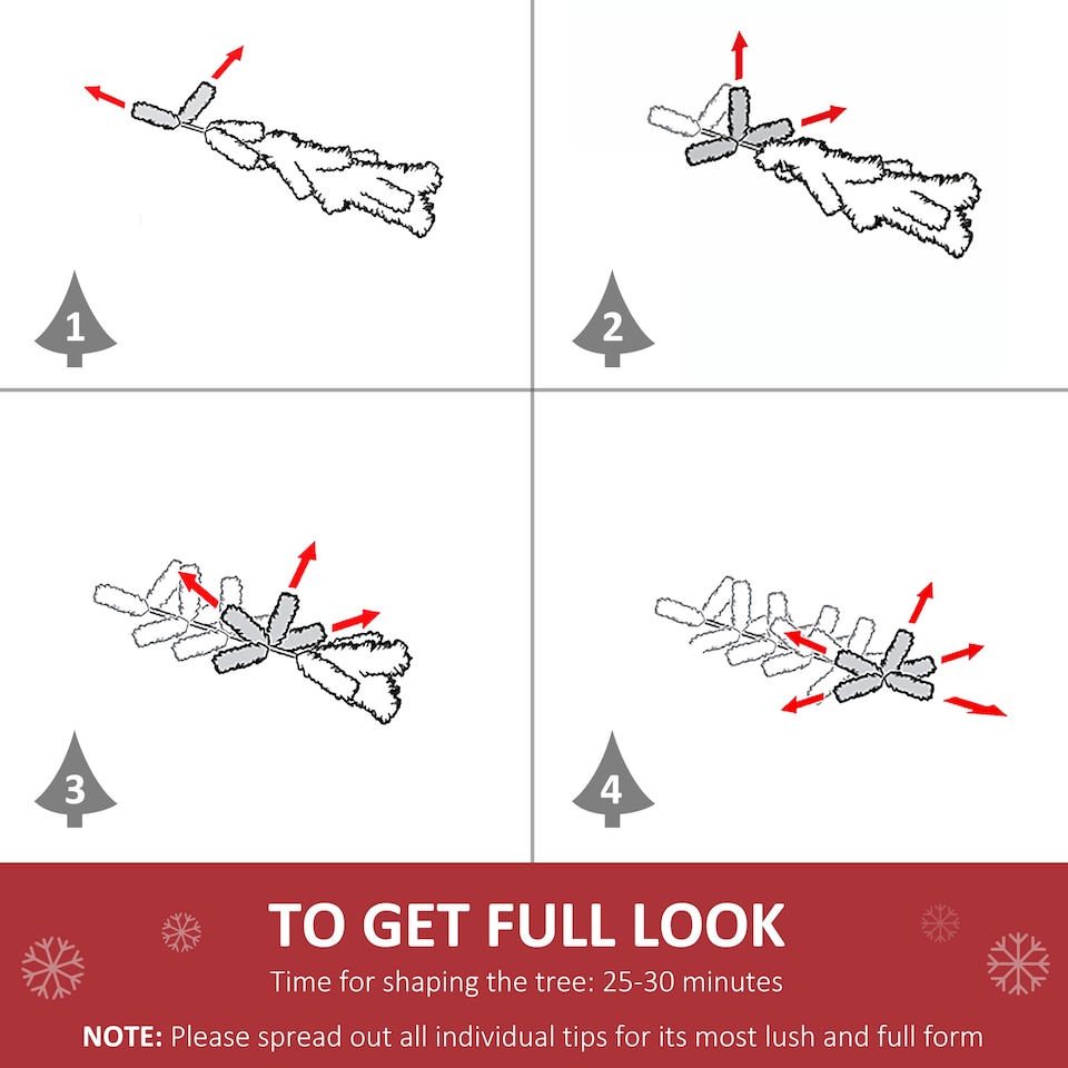 image 1 of HOMCOM 5.5FT Artificial Snow Dipped Christmas Tree mas Pencil Tree Holiday Home Indoor Decoration with Foldable Black Stand, Green