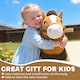image 6 of AIYAPLAY Ride On Horse, Plush Animal Walking Horse Toy with Wheels, Brown