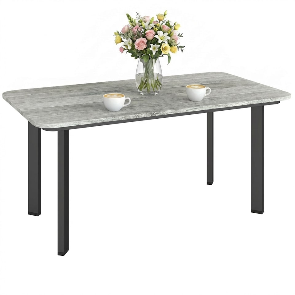 image 1 of Outsunny Outdoor Coffee Table, Garden Table with Slatted WPC Top | Grey | Grey | 90 x 49 x 40 cm