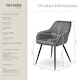 image 6 of Chair Marilyn - velvet look, quilted, continuous backrest, slim steel legs - per piece Grey | Grey/Black