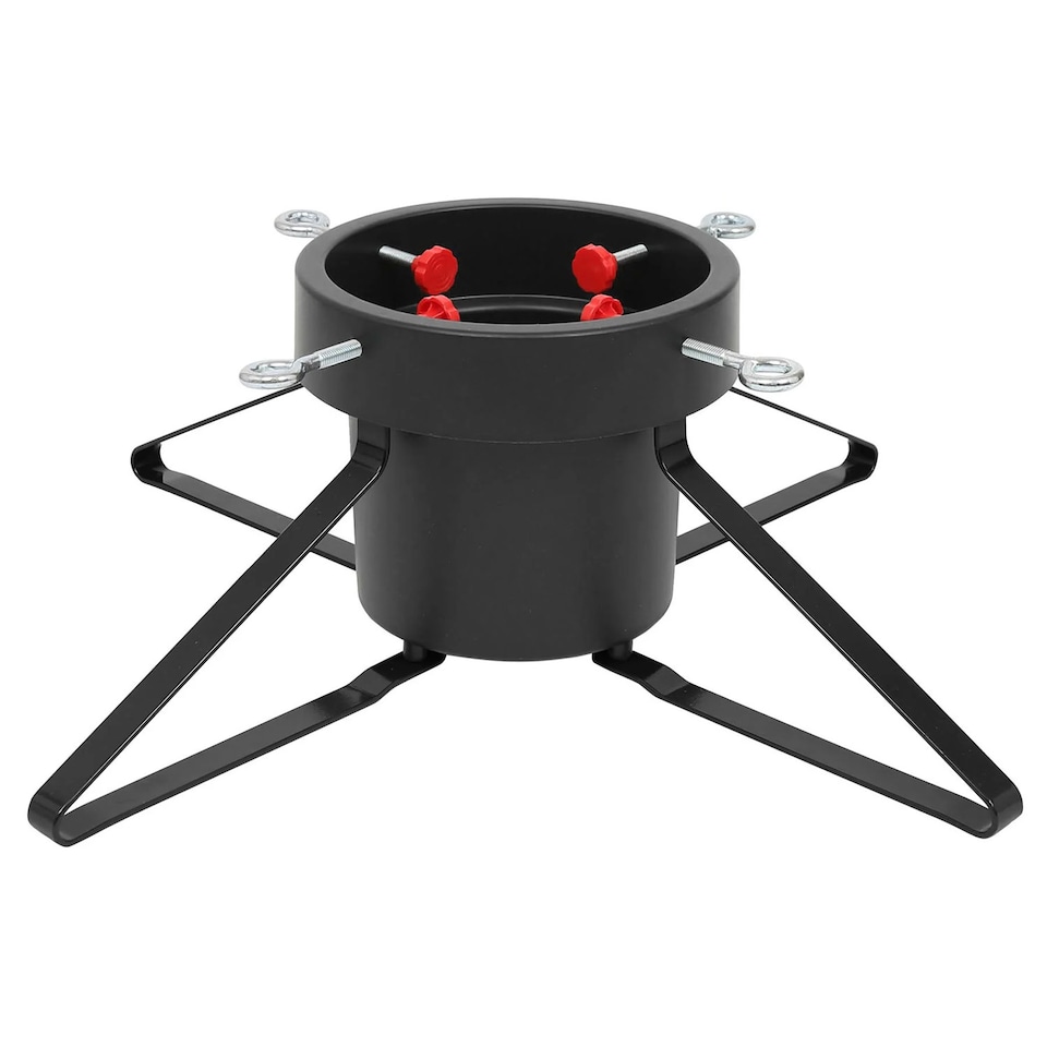 image 1 of Neo Christmas Tree Stand for Real Trees up to 8ft Extra Large Heavy Duty Metal Base | Black | Black