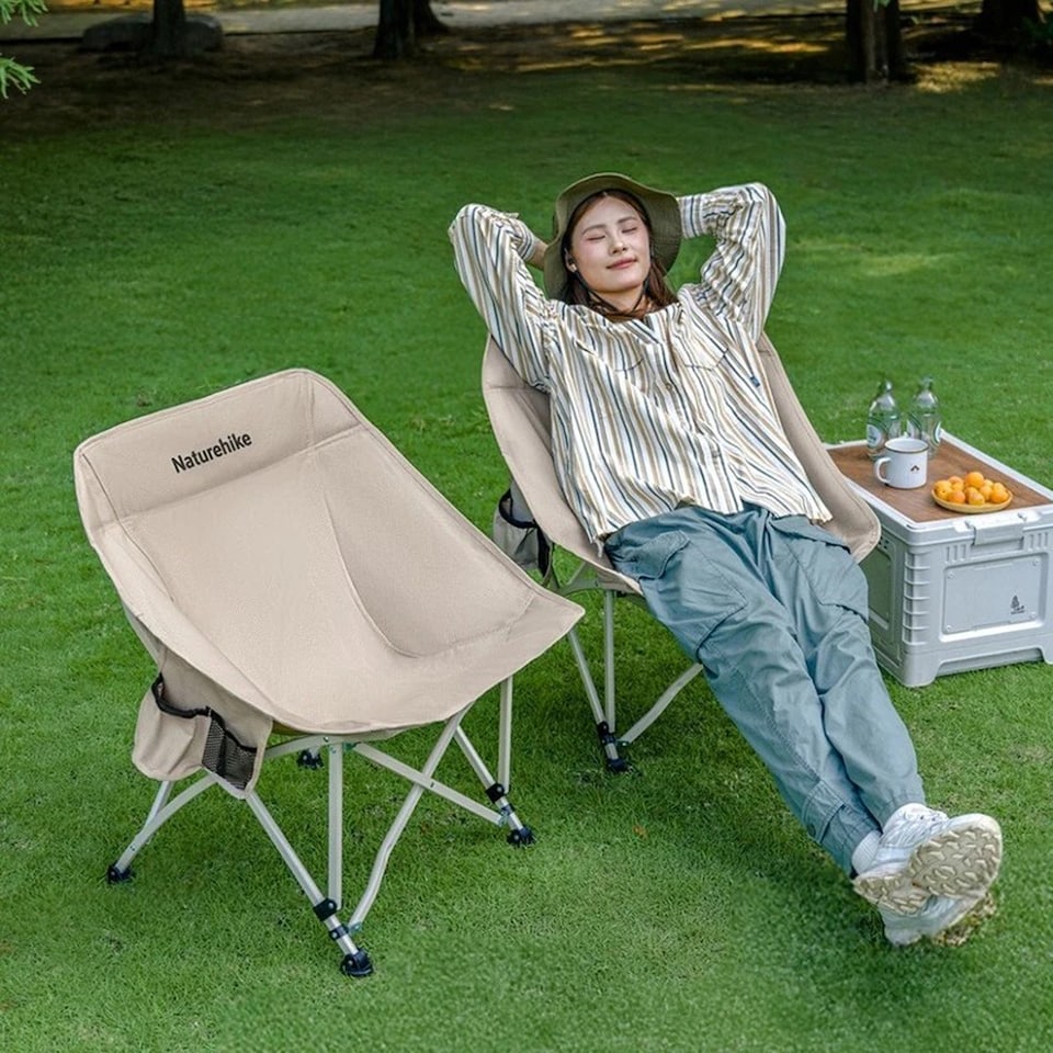 image 1 of All-Terrain Contoured Moon Chair | Brown | Khaki