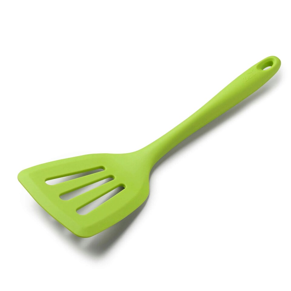 Zeal Silicone Flexible Slotted Kitchen Turner, 30cm, Neon Lime Green