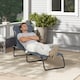 image 7 of Outsunny Folding Beach Chair Chaise Lounge 4 Adjustable Positions, Grey | Grey