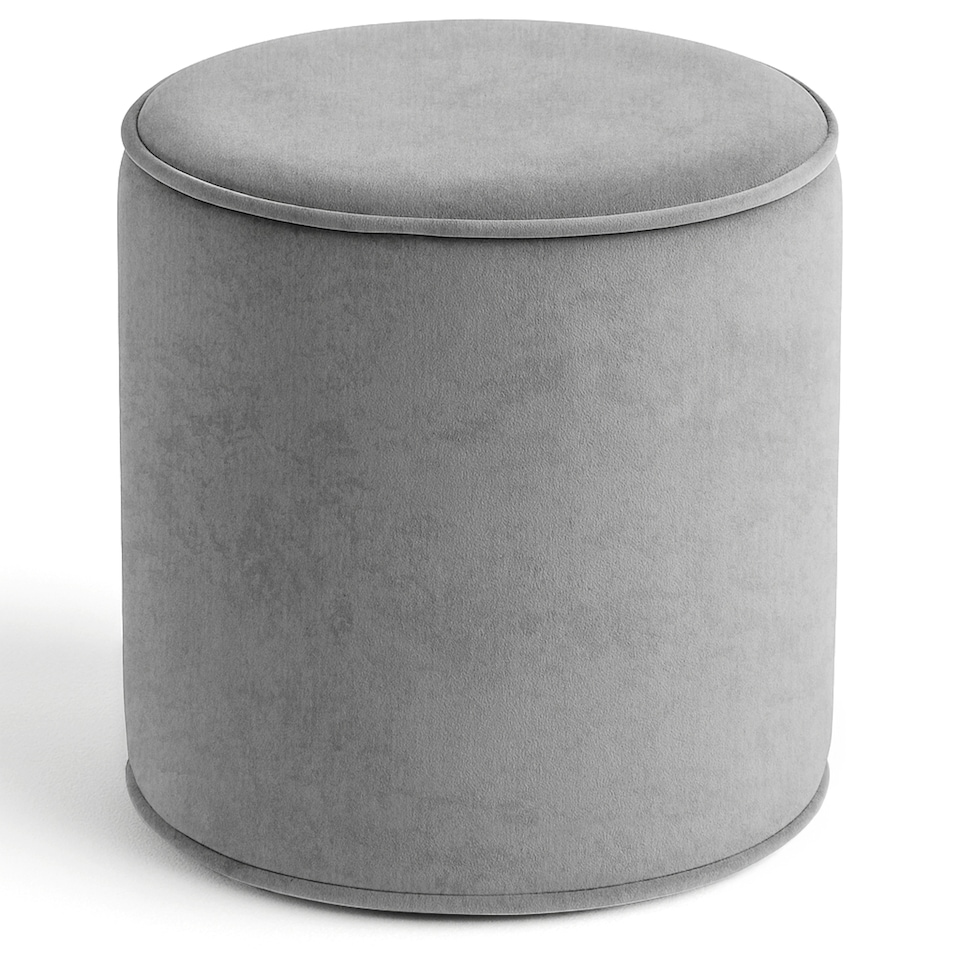 image 1 of Round Shape Velvet Bean Bag Pouffe Foot Rest - 40cm Silver