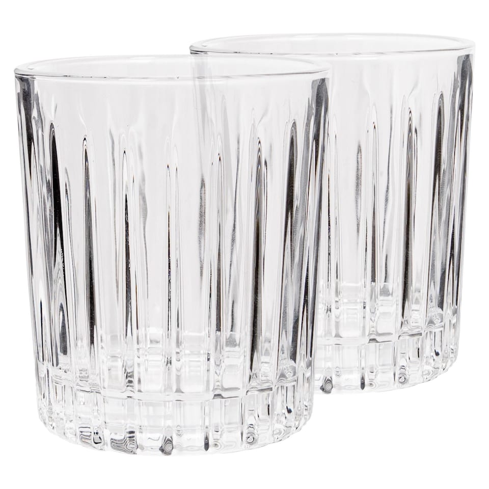 image 1 of Rink Drink Fluted Whisky Glasses - 310ml - Pack of 2 | Clear | Clear