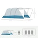 image 7 of Outsunny 6-8 Person Tunnel Tent, Two-room Camping Tent with Carry Bag, Grey