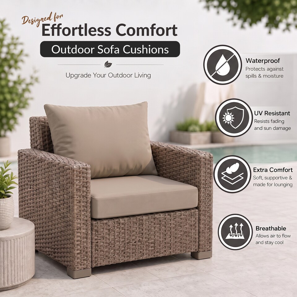 image 1 of Keter Allibert California Armchair Cushion Pad with Pillow