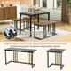 image 3 of COSTWAY 4-Piece Dining Table Set W/ Bench & 2 Stools Grey