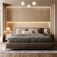 image 5 of Modern 3-Arm Antique Brass Ceiling Light with Opal Swirl Glass Spherical Shades