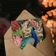 image 3 of Peacock Bird with Flower Pattern Stylised Design Birthday Card