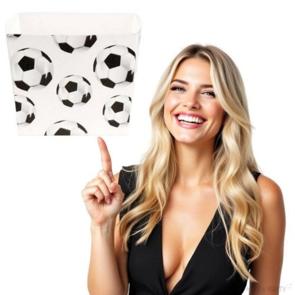 image 1 of Boland Football Party Bowl (Pack of 6) - White/Black - One Size