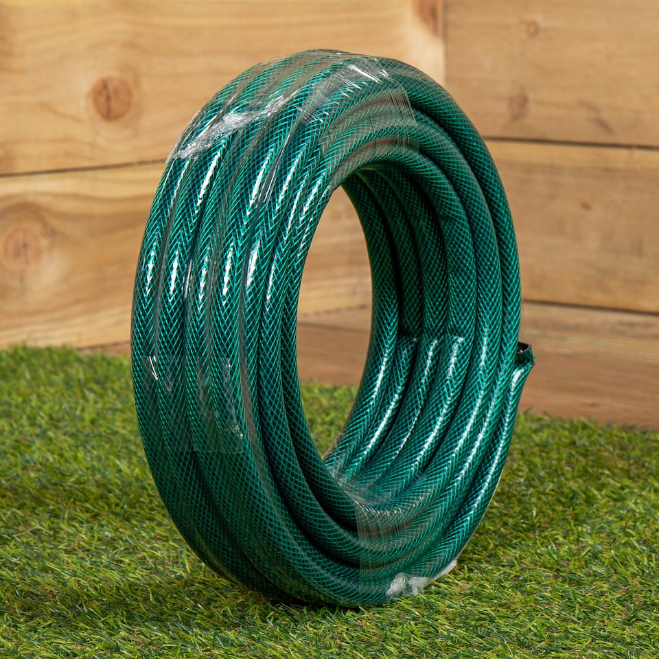 image 1 of 15m Garden Hose and Spray Nozzle Set | Green | Green