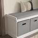 image 8 of HOMCOM Shoe Bench with 3 Fabric Baskets, Shoe Storage Bench with Seat Cushion, Shoe Cabinet for Entryway, Hallway, Living Room, Bedroom, White | White | White