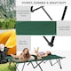 image 3 of Outsunny Double Camping Bed Camping Cot Foldable Sunbed Outdoor Patio Sleeping Bed Super Light with Carry Bag Green