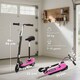 image 5 of HOMCOM Foldable Powered Scooter 120W w Adjustable Seat and Brake | Pink