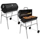 image 6 of House of Home BBQ Barrel Charcoal Grill with Lid Thermometer, Portable Trolley Smoker, Wheels