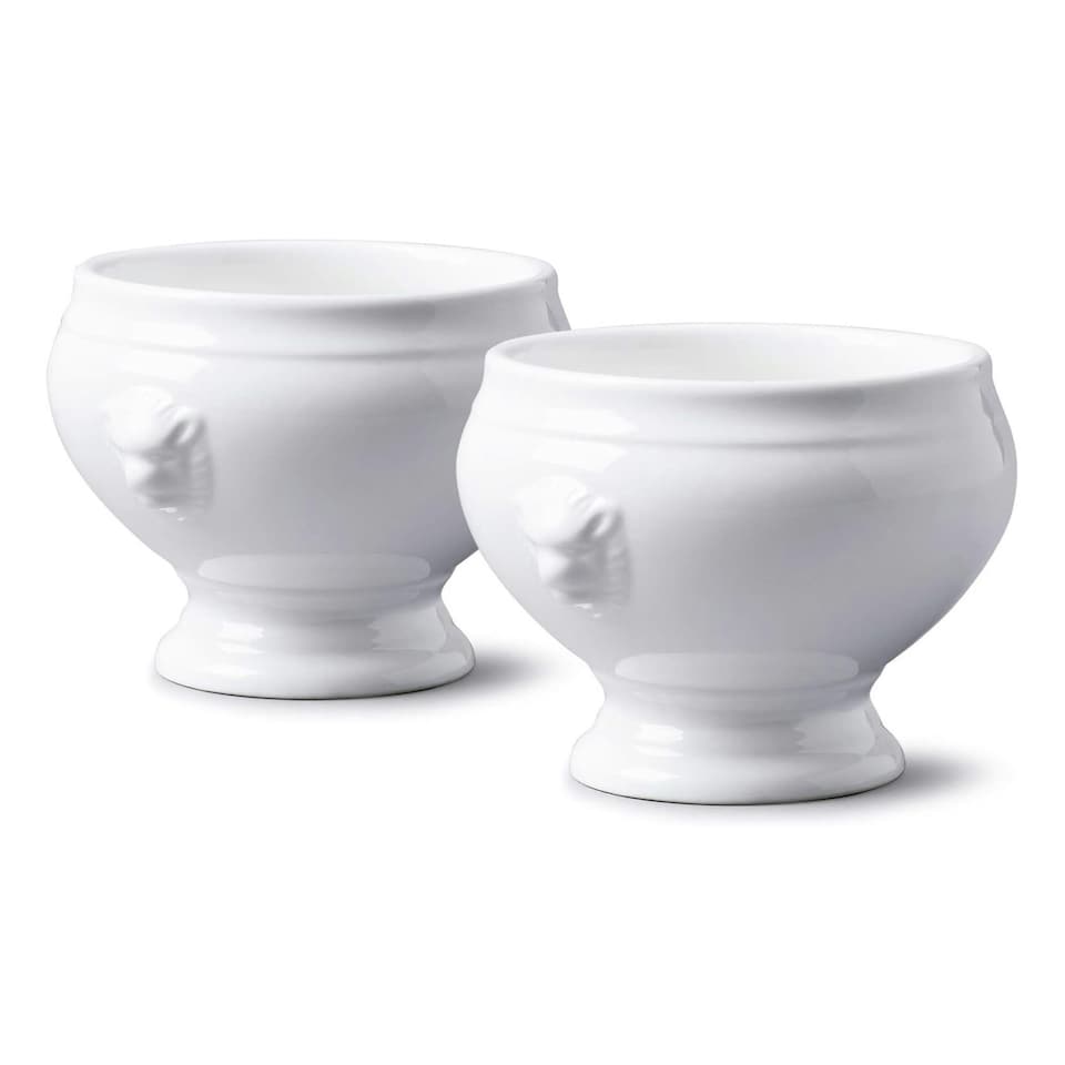 image 1 of Porcelain Lion Head Soup Bowl Sets | Multi