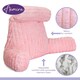 image 9 of Aamira Reading Pillow Pink Faux Fur Ribbed Memory Foam Support Cushion | Pink | Pink | Standard | 1