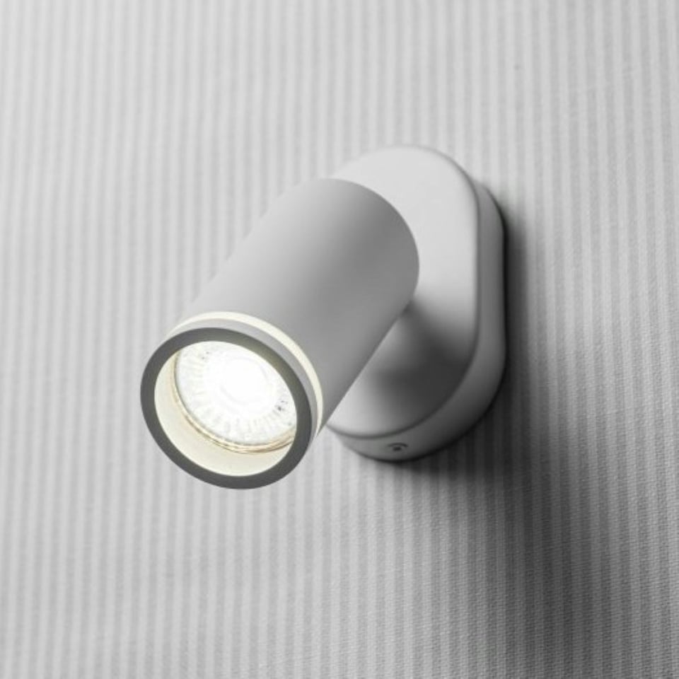 image 1 of CGC SOLIS White Single GU10 Ceiling Spotlight with Halo Ring Adjustable Spot Bar White