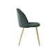 image 3 of Set of 4 Lucia Ergonomic Velvet Dining Chairs with Wooden Legs, Modern Upholstered Accent Chair | Green