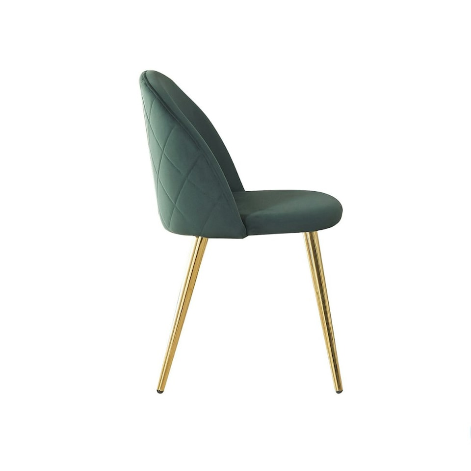 image 1 of Set of 4 Lucia Ergonomic Velvet Dining Chairs with Wooden Legs, Modern Upholstered Accent Chair | Green