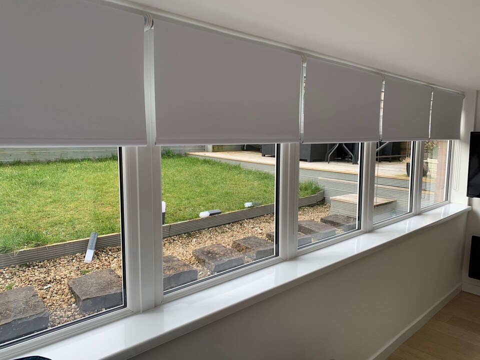 image 1 of FURNISHED Grey Roller Blackout Made to Measure Insulated Easy Fit Window Blinds | Grey | Dark Grey