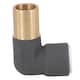 image 1 of SPARES2GO Radiator Valve Reducing Elbow Stem Compression 15mm x 10mm Pushfit Black