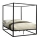 image 1 of Ashwell Modern Four 4 Poster Black Metal Bed Frame (Double)