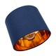 image 3 of Modern Navy Blue Cotton Fabric Small 8 Inch Lamp Shade with Shiny Copper Inner | Blue