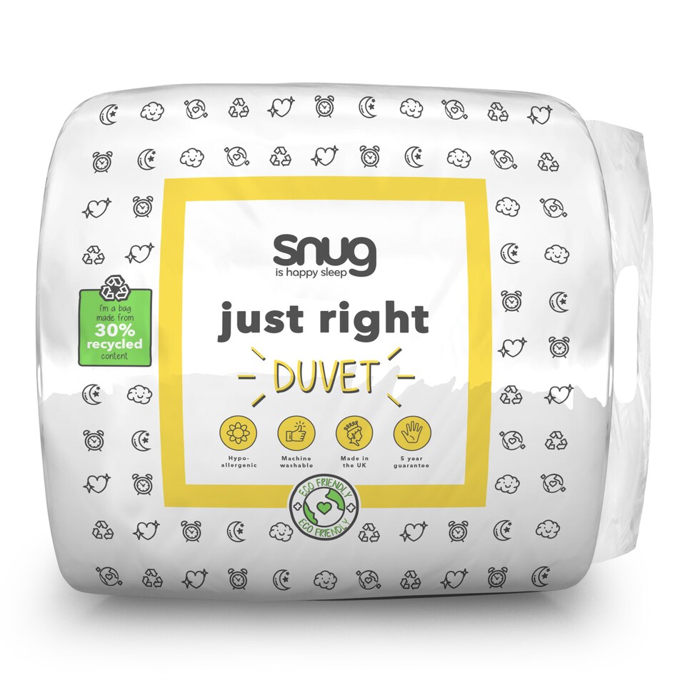 image 1 of Snug Just Right 10.5 Tog Duvet, All Seasons | White